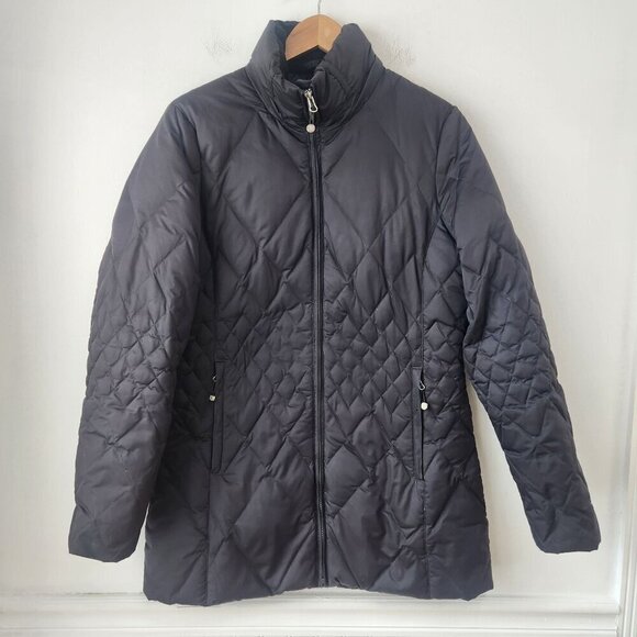 Eddie Bauer Slope Slide Quilted Gray Goose Down Puffer Jacket Winter Coat S - Picture 1 of 9